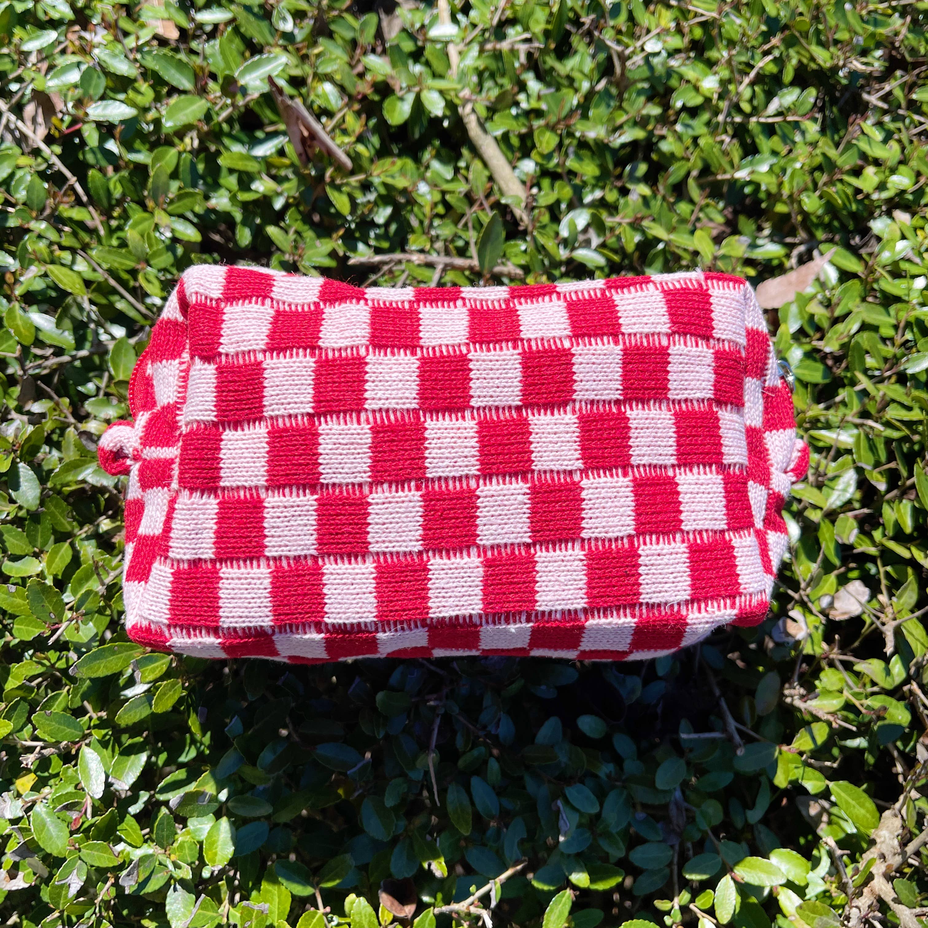 Checkered Cosmetic Bag