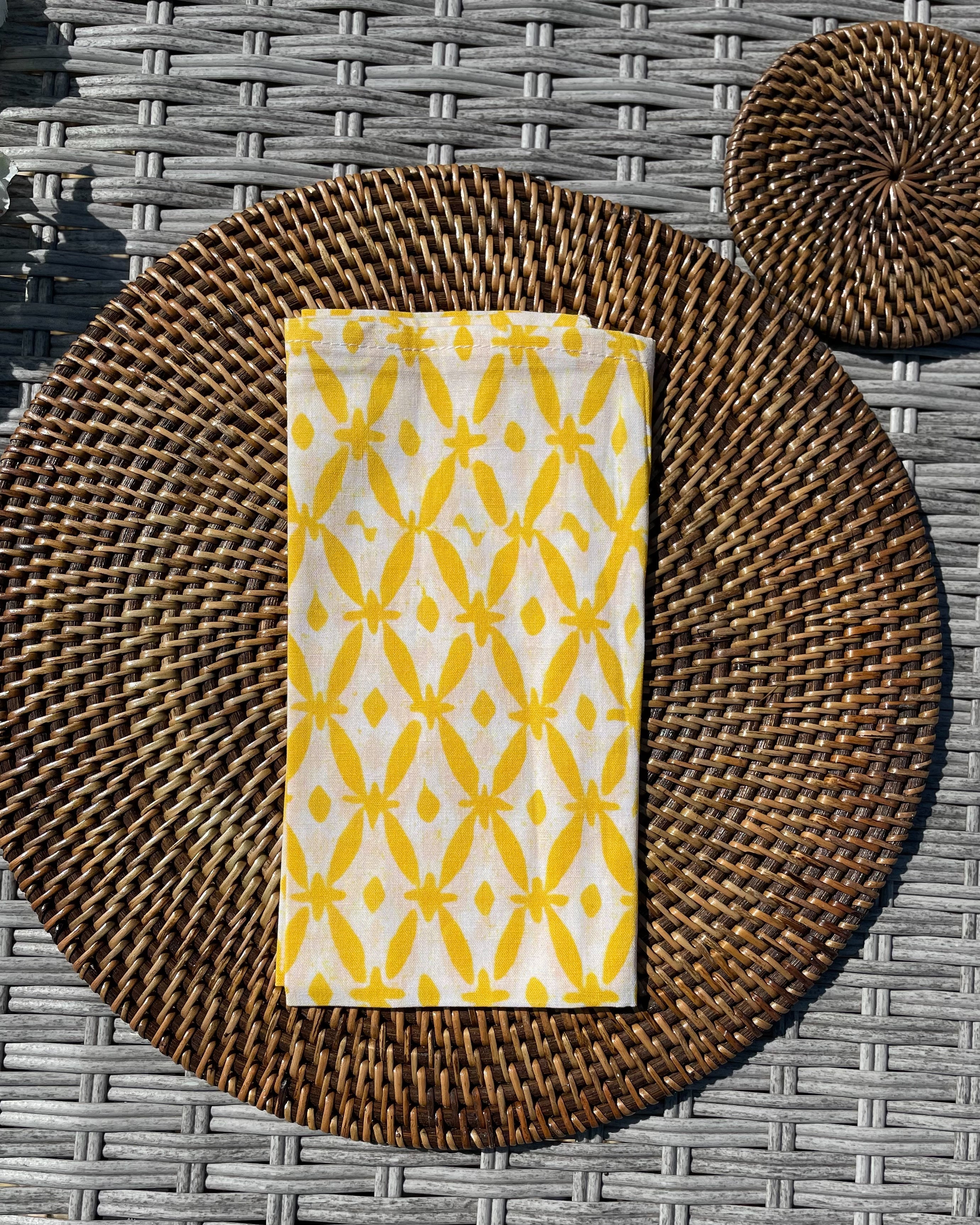 Napkins - Yellow Trali (Set of 4)