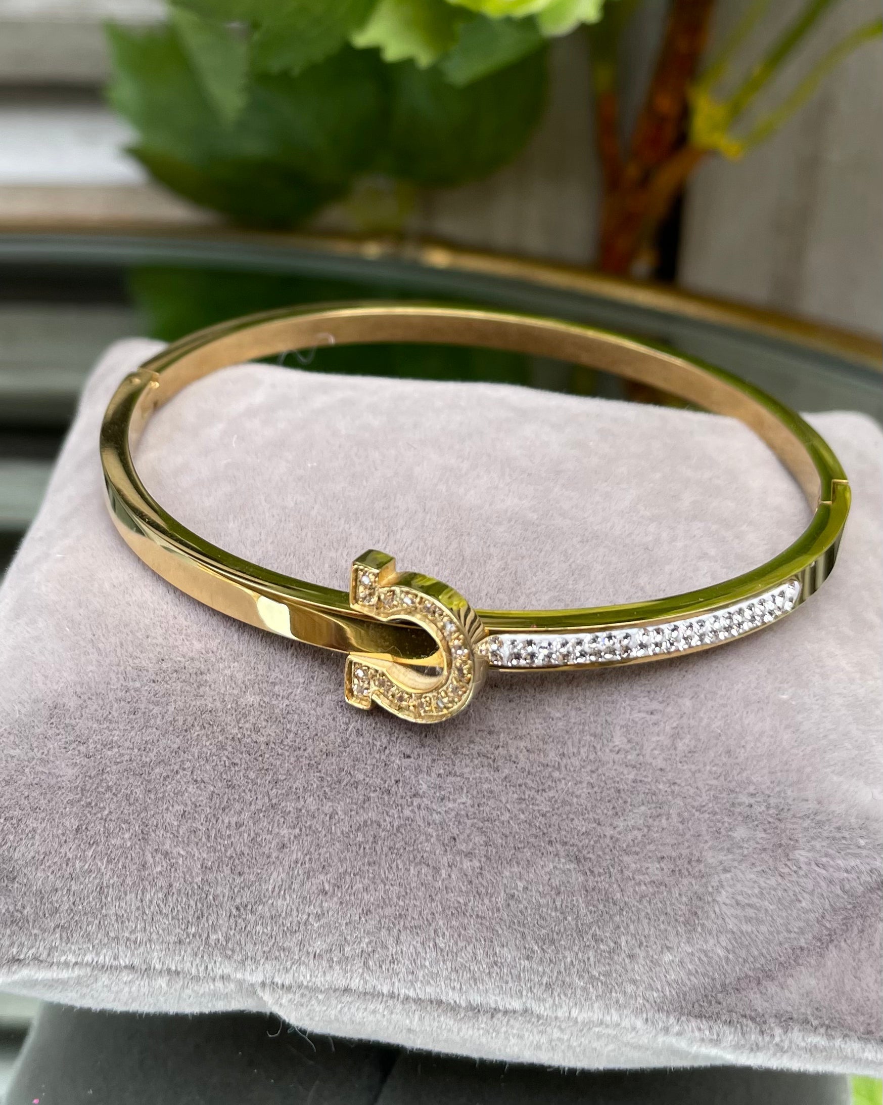 Paris Bangle - Diamanté Horseshoe