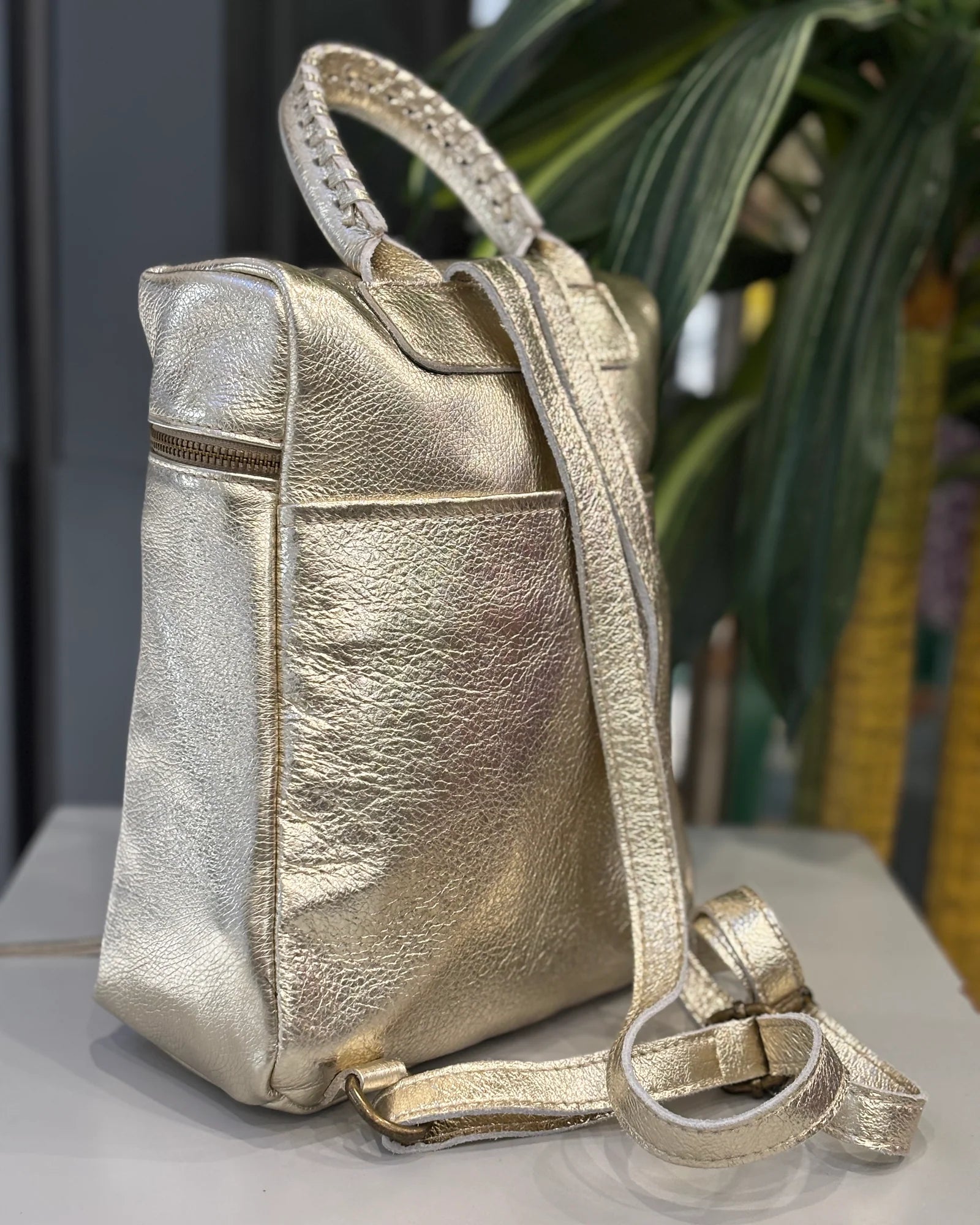 Merano Metallic Backpack - Gold