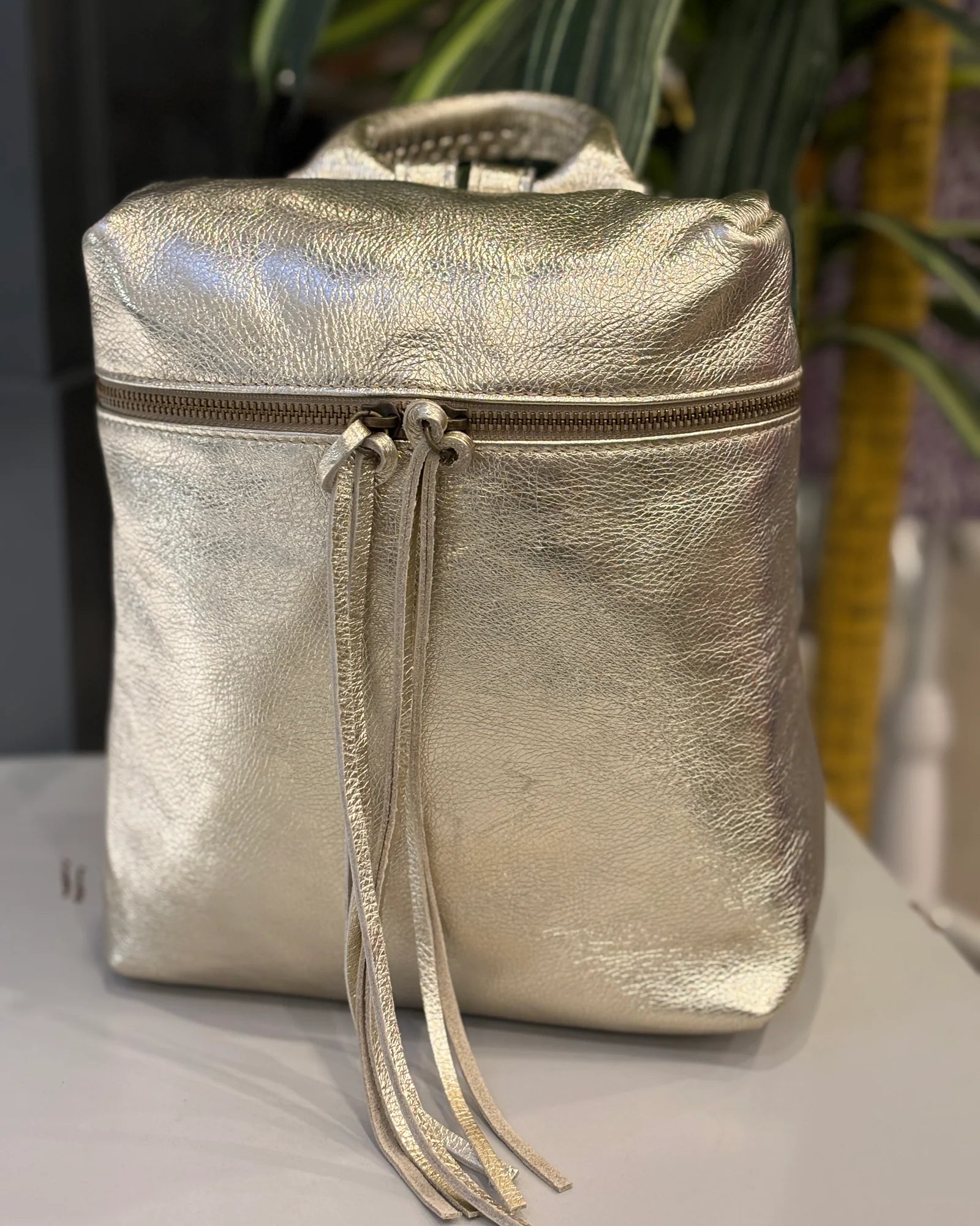 Merano Metallic Backpack - Gold