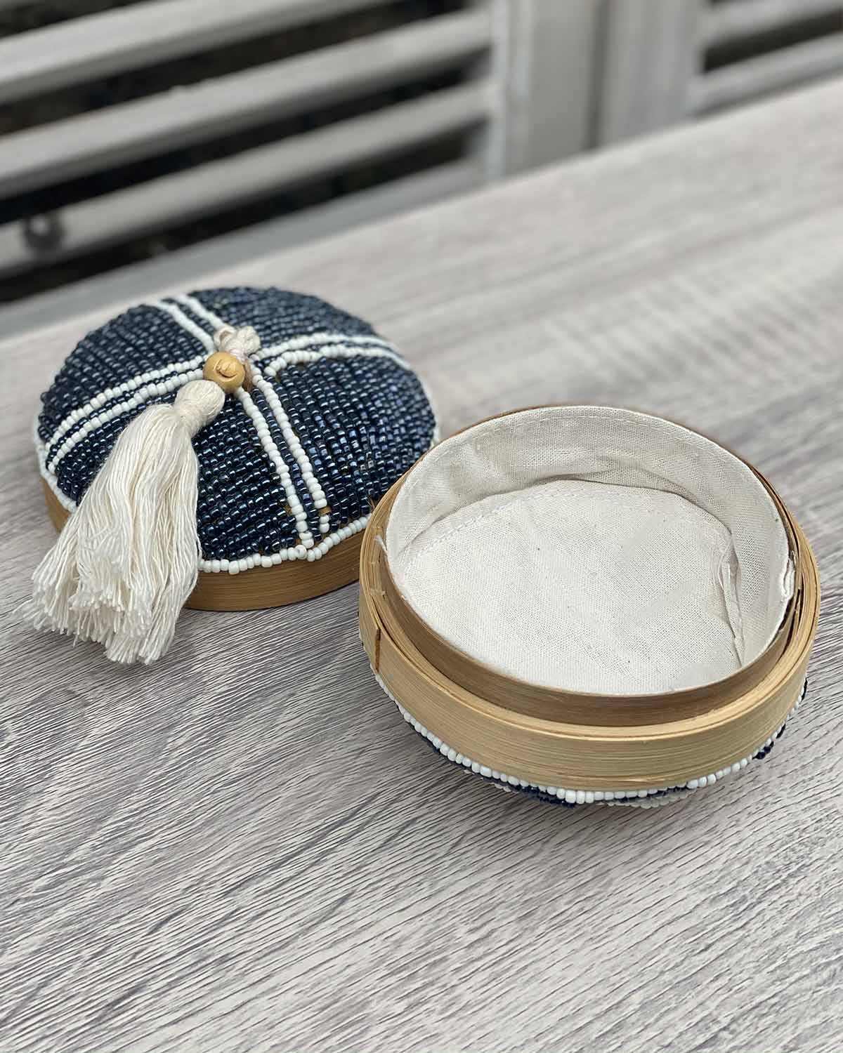 Beaded Bamboo Round 'Box'