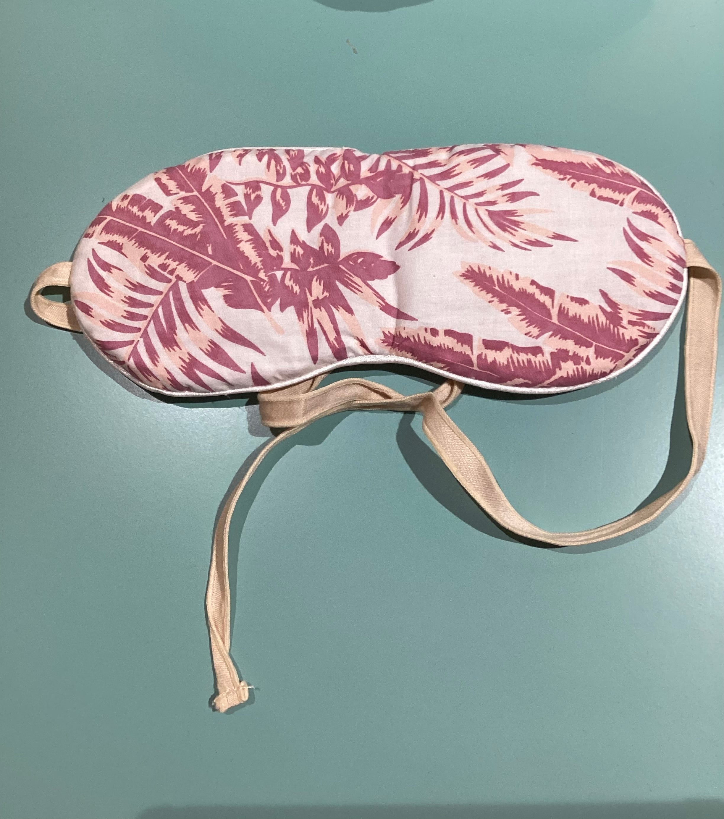 Eye Mask - Pink Leaf